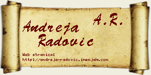 Andreja Radović vizit kartica